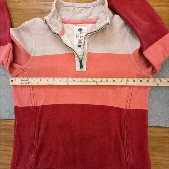Fat Face The Airlie 1/4 Zip Sweatshirt Coral Pink Colorblock Size 8 - Picture 14 of 15